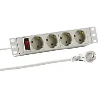 EFB Elektronik EFB EK631DE.11 EFB 10" 1HE Steckdosenleiste 4xCEE 7/3 mit Schalter,Alu,sw