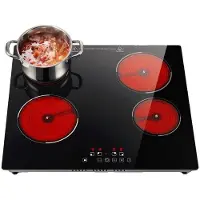 OEM Plaque de cuisson en céramique, 4 zones de cuisson, 9 niveaux de température, 4 plaques de 6000W, modèle européen