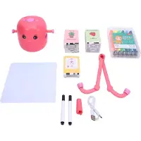 Gistuch Robot dessinateur intelligent, peinture pédagogique, apprentissage avec des cartes de mots, crayons de couleur pour filles et garçons à partir de 5 ans, rose