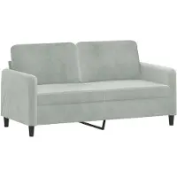 vidaXL Canapé à 2 places Gris clair 140 cm Velours