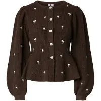 Pieces Cardigan 'PCSILLY' brun foncé / vert clair / blanc