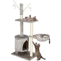 Springos Arbre à chat Plate-forme d'observation Souris de jeu Creux de repos 108 cm