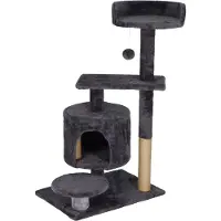 Springos Arbre à chat avec troncs en sisal maisonnette 4 niveaux 87 cm