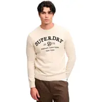 Superdry Applique Graphic Jumper Sweater Beige L Homme