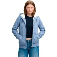 Superdry Signature Embroidered Borg Full Zip Sweatshirt Bleu XS Femme