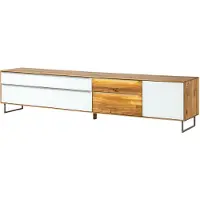 MASSIVMOEBEL24.DE MASSIVMOEBEL24 | Meuble TV en bois de Chêne 235x43x52 naturel huilé/ blanc WIEN #106
