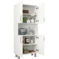 Dmora Tchoo - Armoire multifonction, 60x140h cm, blanc, 4 étagères