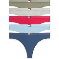 Tommy Hilfiger Underwear String 'Heritage' bleu / bleu ciel / gris clair / olive / framboise