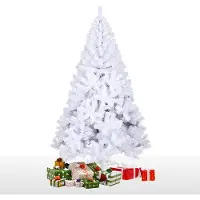 Yakimz Arbre de Noël artificiel sapin artificiel y compris support d'arbre métal blanc 180cm