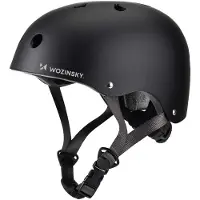 Wozinsky Casque BMX/trottinette taille S 48-52 cm avec molette de réglage à 360° Noir