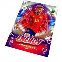 Hasbro Match Attax Euro 2024 Germany Card. Gm 9 Lamine Yamal / Energy