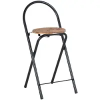 Sonstiges Tabouret pliable avec dossier, hauteur d'assise de 55,5 cm, couleur marron/noir vintage
