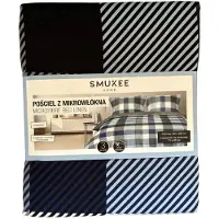 Smukee Ensemble Literie Bleu Motif Carreaux 160x200cm