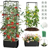 Merkloos Pot de culture autonettoyant pour tomates, avec système de support, idéal pour les parterres de jardin