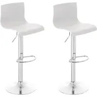 BellaFurn tabouret de bar réglable en hauteur en 2 parties - Tabouret de bar - Position assise ergonomique | Couleur : blanc