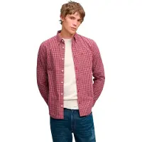 Superdry pour homme. M4011196A Chemise Preppy Poplin rouge (XXL), Casuel, Coton, Manche longue