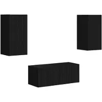vidaXL Ensemble de meubles TV mural 6 pcs Noir Bois composite