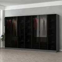 Skye Decor , modèle Kale - 6095, armoire, anthracite, 100 % panneaux de particules mélaminés, dimensions : 315 x 52 x 210 cm
