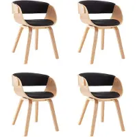 vidaXL Chaises de salle à manger 4 pcs. noir bois courbé et similicuir