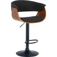 BellaFurn Tabouret de bar - tabouret en bois - confort de rotation à 360° - pied moderne en trompette | Couleur : noyer/noir | Matériau : poussière