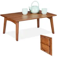 Merkloos Table basse pliante imitation noyer