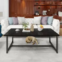 Merkloos Table basse industrielle avec espace de rangement et montage facile