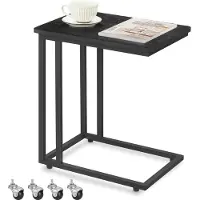 Merkloos Table basse moderne avec structure en acier et roulettes