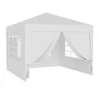 Merkloos Pavillon de jardin de 3x3 mètres, avec protection UV et parois latérales amovibles