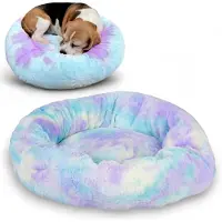 Merkloos Tapis pour animaux de compagnie, motif batik - Doux - Antidérapant - Lavable - 60 x 60 x 18 cm - Idéal pour les petits et moyens chiens et chats - Panier pour animaux