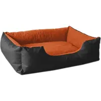 Merkloos Panier pour chien confortable avec housse amovible, coloris orange et noir