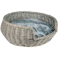 Merkloos Panier pour chien en osier avec coussin