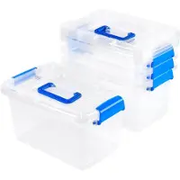 Merkloos Lot de 4 boîtes de rangement transparentes avec couvercle pour l'organisation