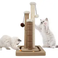 Merkloos Arbre à chat avec 3 griffoirs et jouets pour chats