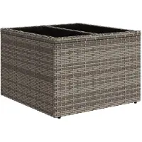 Merkloos Table de jardin en résine tressée (PE-rotin) avec plateau en verre trempé, dimensions : 55 x 55 x 37 cm