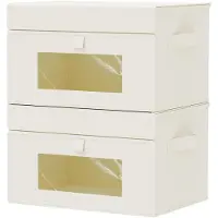 Merkloos Lot de 2 boîtes de rangement avec fenêtre transparente, dimensions : 33 x 23 x 20 cm