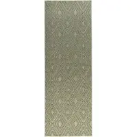 Studio Clarice Tapis de couloir – Hidde 3D Diamond Vert | 80x180cm | Blanc | Tapis de couloir | Tapis
