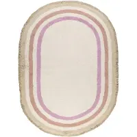 Little Olly Tapis ovale lavable pour enfant | Milo Rose | 80x120cm | Rose | Ovale | Tapis enfants