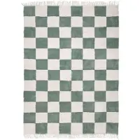 FRAAI Tapis damier | Blox Fringe Vert | 200x290cm | Vert | Rectangulaire | Tapis