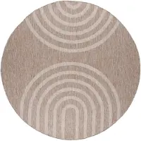 FRAAI Tapis d'intérieur et d'extérieur rond | Sierra Arches Beige/Crème | Ø 120cm | Beige | Rond | Tapis