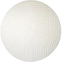 FRAAI Tapis scandinave rond | Charm Curves Blanc | Ø 160cm | Blanc | Rond | Tapis