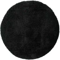 NATURL. Tapis shaggy rond | Blaze Noir | Ø 240cm | Noir | Synthétique | Rond