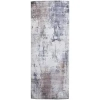 FRAAI Tapis de couloir lavable | Domingo Grunge Taupe/Crème | 80x200cm | Crème | Polyester | Tapis de couloir