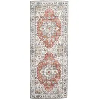 FRAAI Tapis de couloir lavable | Domingo Mandala terra | 80x180cm | Terracotta | Tapis de couloir | Tapis
