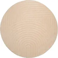 FRAAI Tapis scandinave rond | Charm Curves Beige | Ø 120cm | Beige | Rond | Tapis
