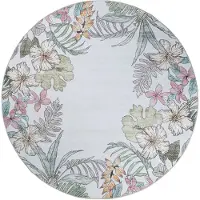 FRAAI Tapis d'extérieur rond à fleurs | Poppy Crème | Ø 120cm | Crème | Rond | Tapis d'extérieur