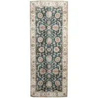 FRAAI Tapis de couloir lavable | Domingo Oriental Vert Foncé | 80x350cm | Vert | Tapis de couloir | Tapis