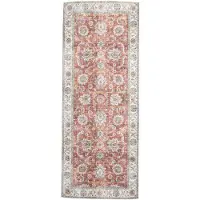 FRAAI Tapis de couloir lavable | Domingo Oriental terra | 80x250cm | Terracotta | Polyester | Tapis de couloir