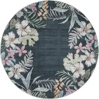 FRAAI Tapis d’extérieur rond à fleurs | Poppy Vert | Ø 80cm | Vert | Rond | Tapis