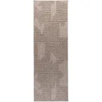 Studio Clarice Tapis de couloir – Hidde 3D Maze Taupe | 80x250cm | Taupe | Tapis de couloir | Tapis