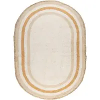 Little Olly Tapis ovale lavable pour enfant | Milo Beige | 120x180cm | Beige | Ovale | Tapis enfants